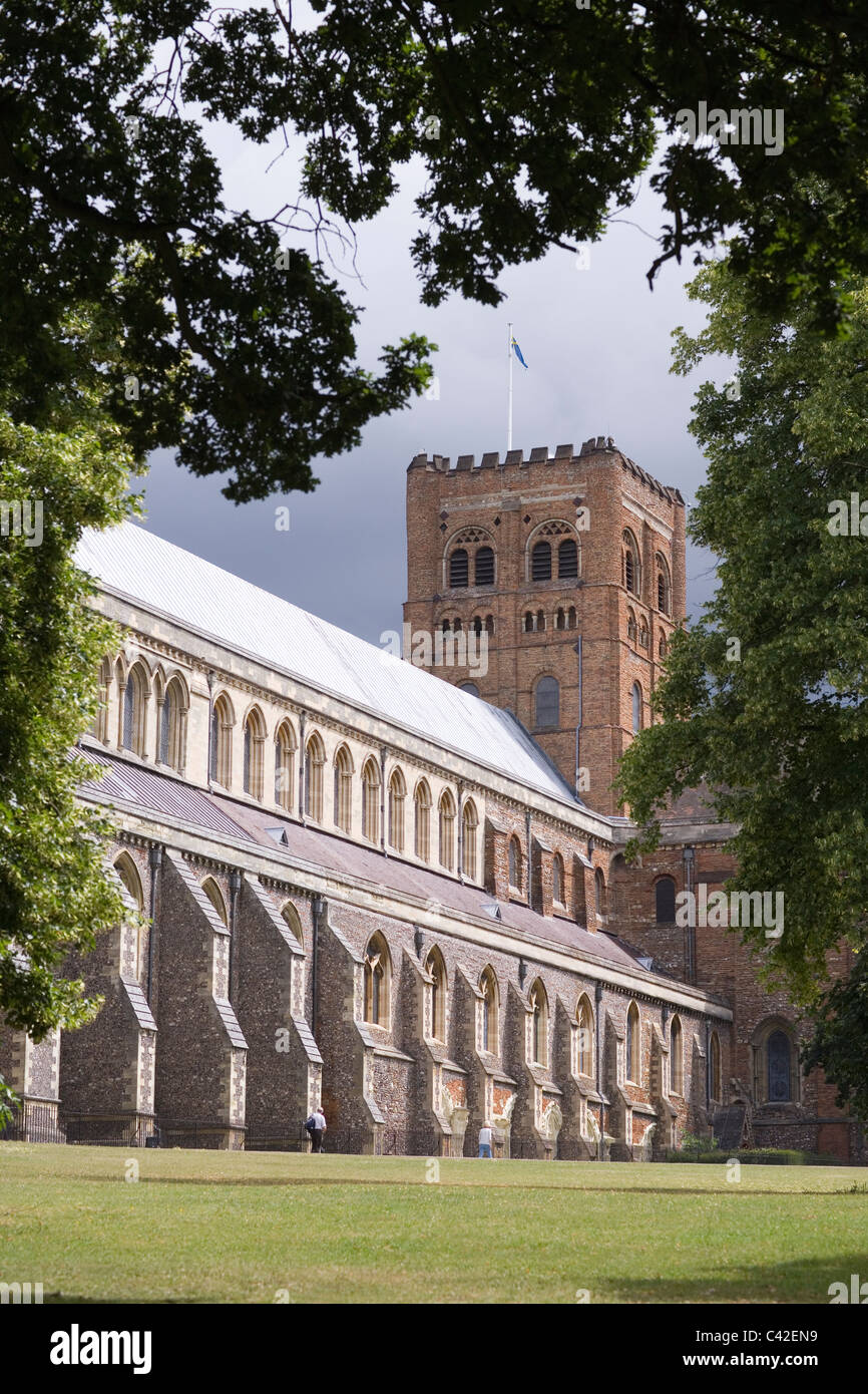The Cathedral and Abbey Church of Saint Alban. St. Albans, Hertfordshire. England. Stock Photo