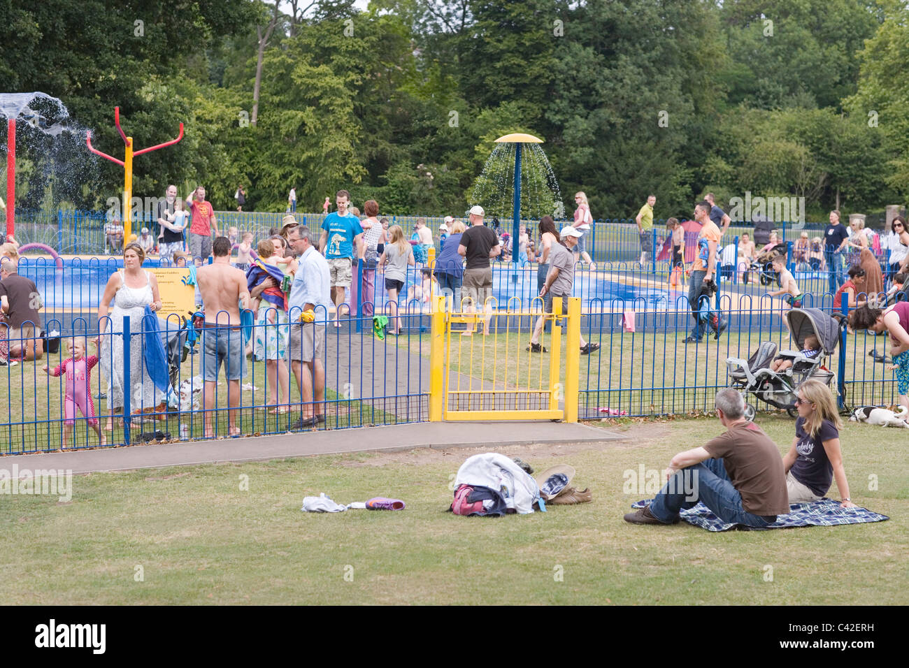 Verulamium Park; children's play area. St. Albans. Hertfordshire. England. Stock Photo