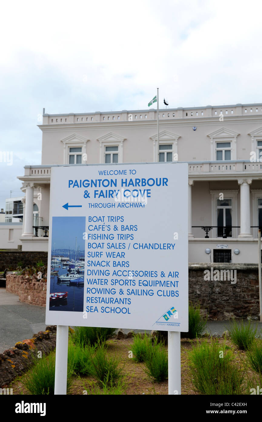 paignton harbour and fairy cove sign devon england uk Stock Photo Alamy