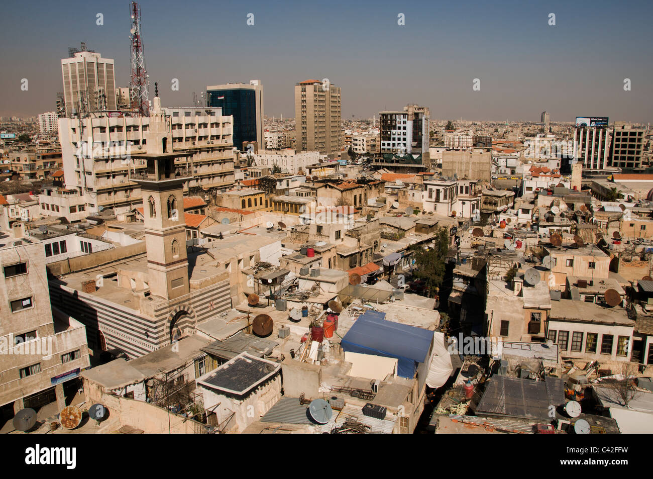 Modern Town City Central Damascus Syria Stock Photo