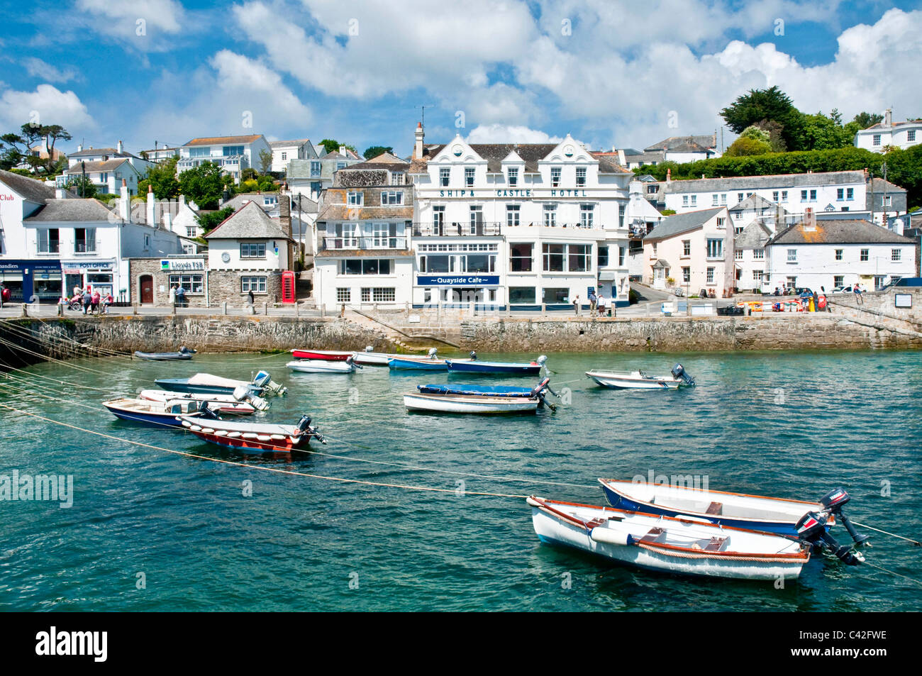Boats in the harbour at St Mawes Cornwall England Stock Photo