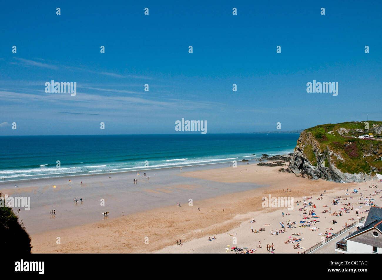 Tolcarne Beach Newquay Cornwall Stock Photo