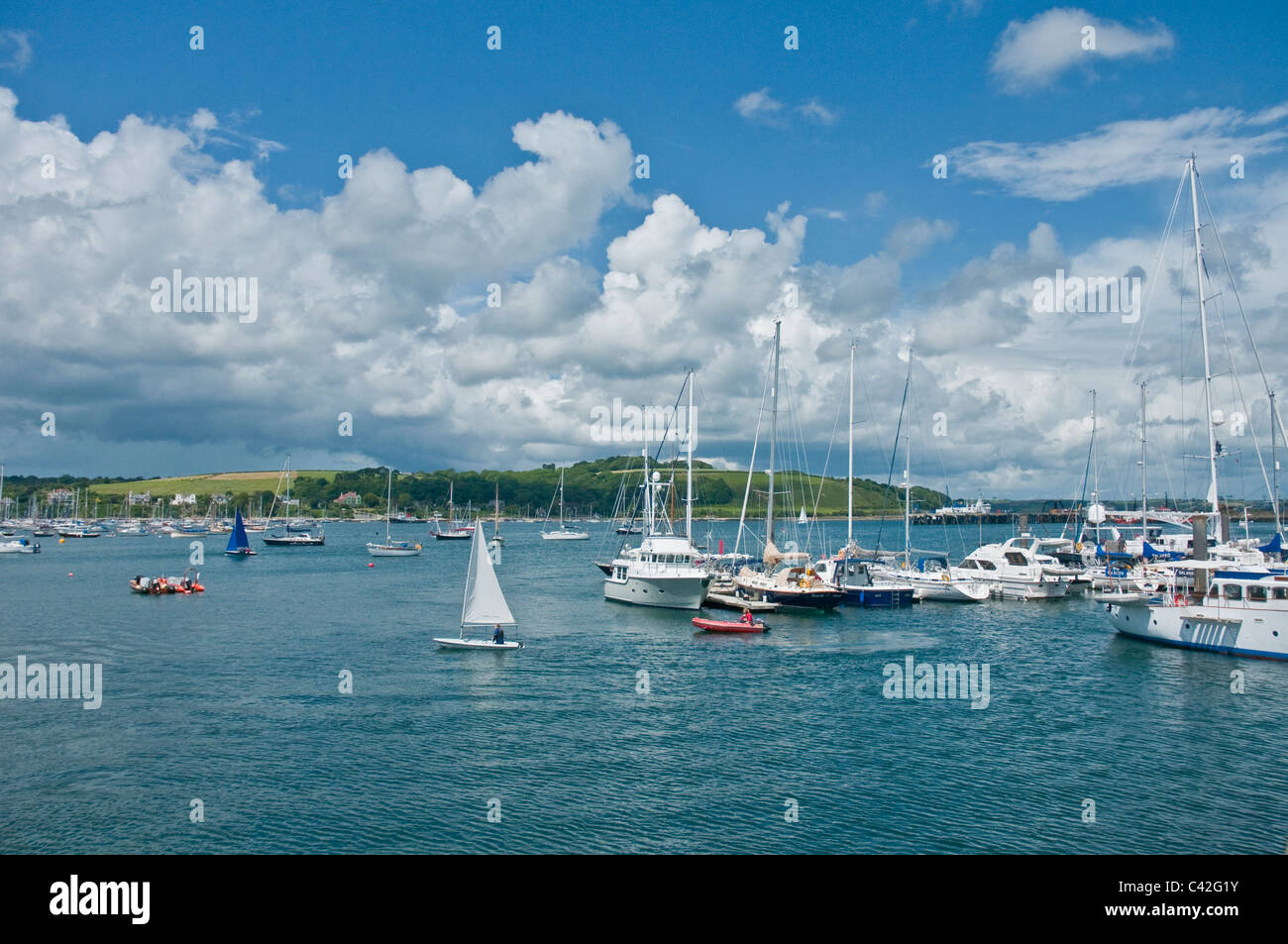 Yachts in marina Falmouth Cornwall England Stock Photo