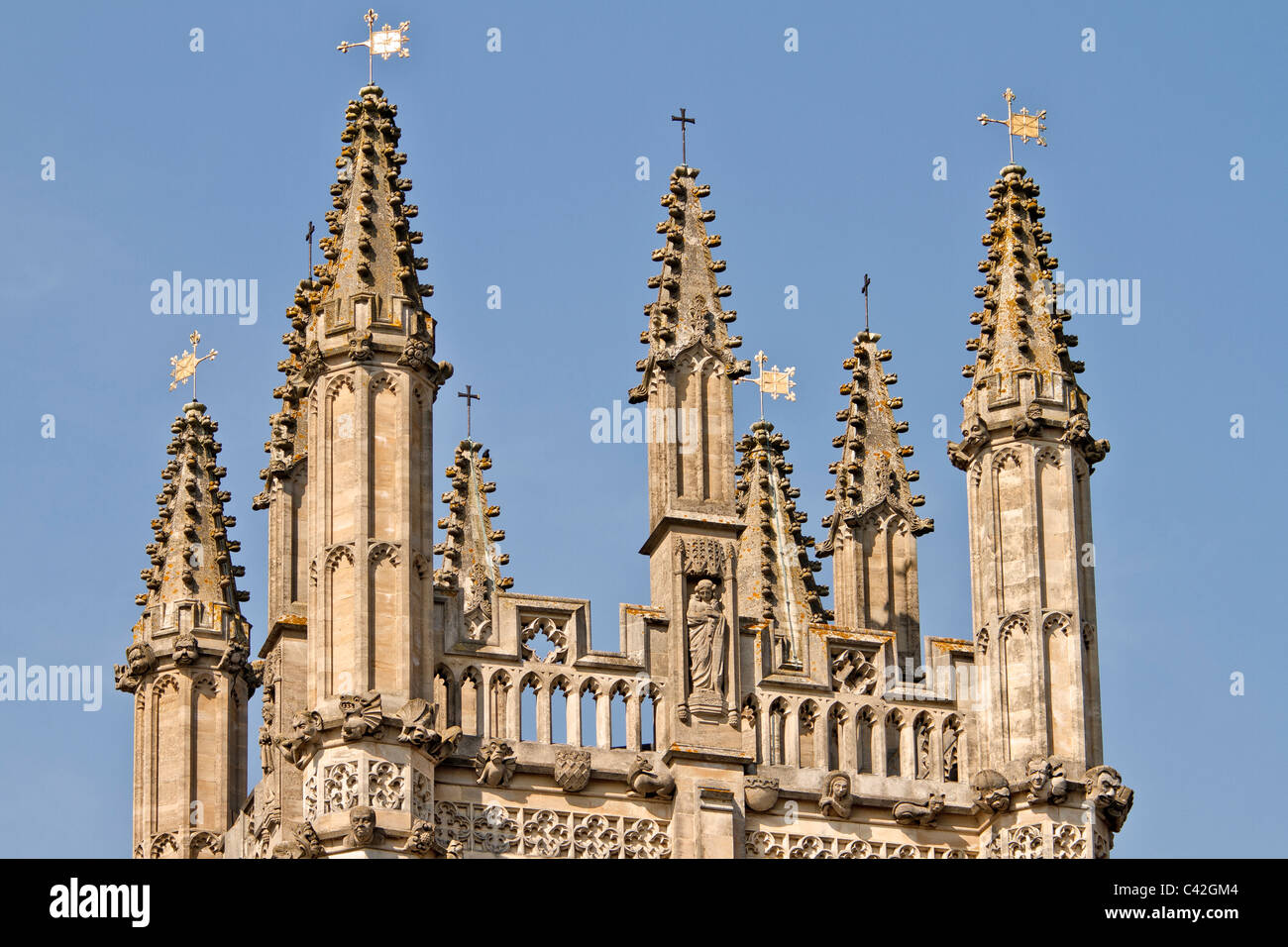 UK Oxford Magdalen College Top Great Tower Stock Photo