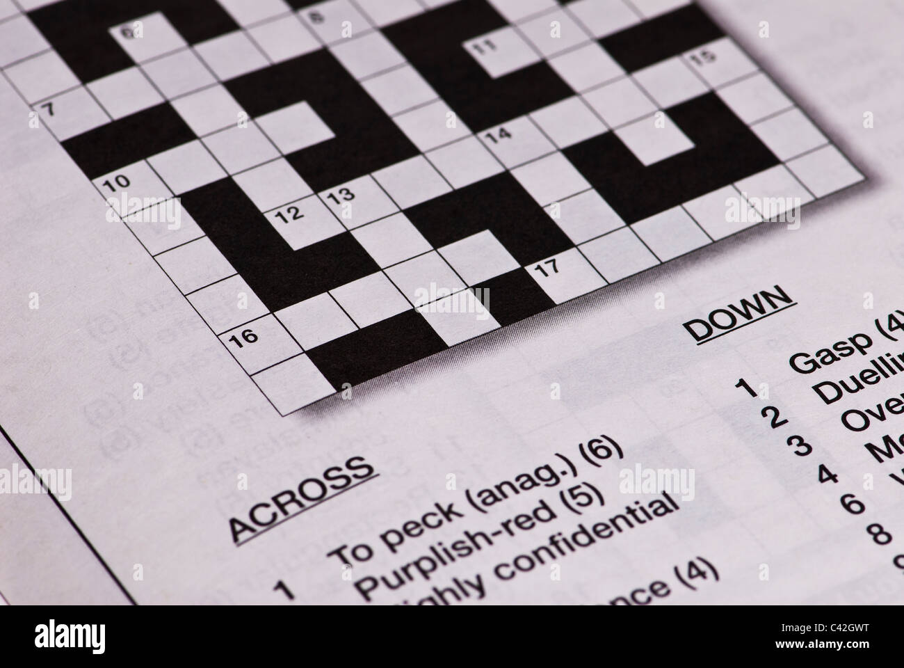 crossword grid high resolution stock photography and images alamy