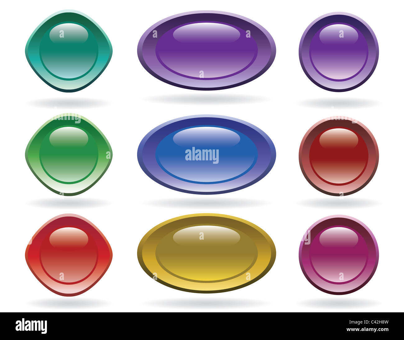 Set of web buttons in glossy style Stock Photo - Alamy