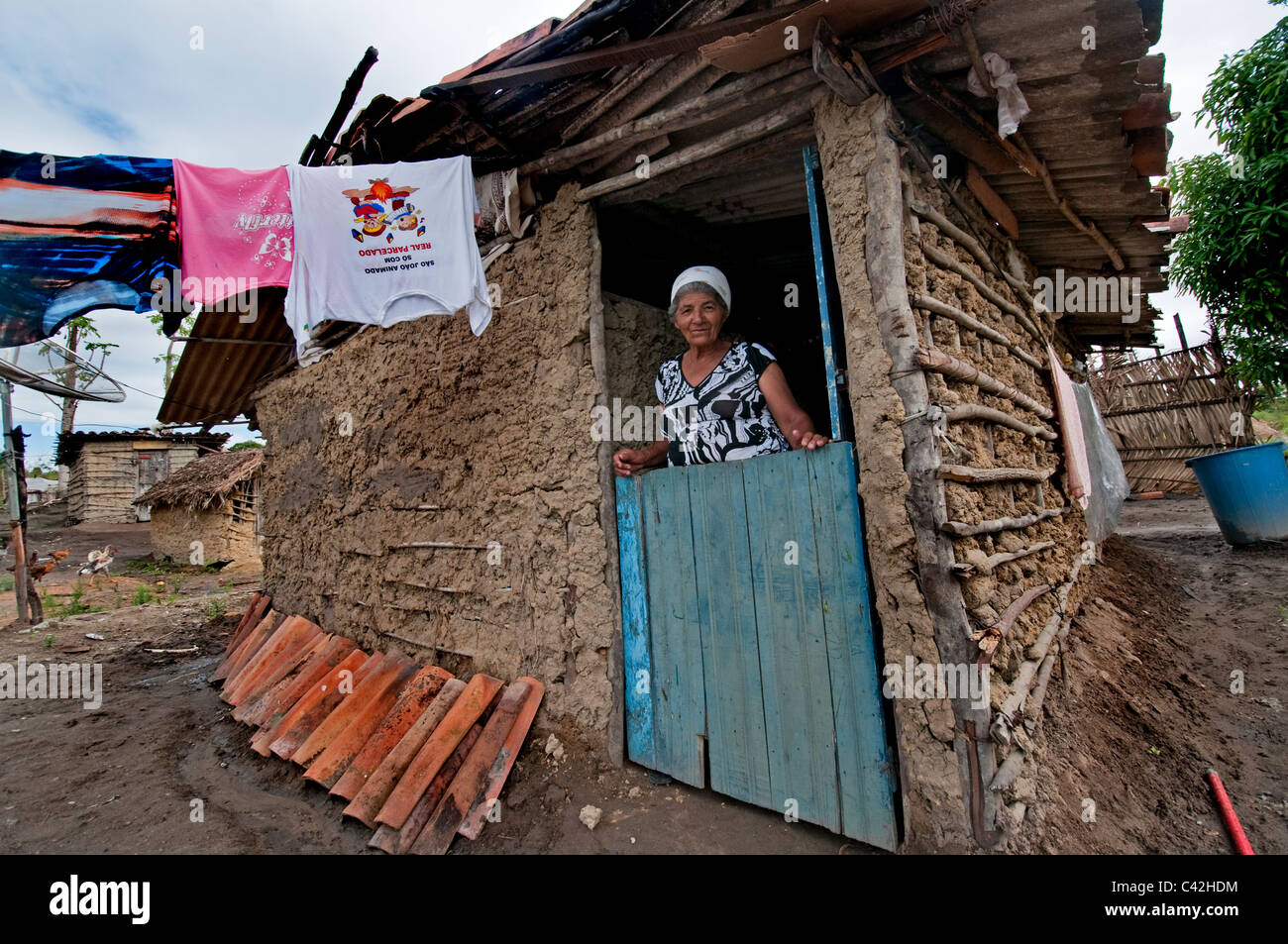 Movimento Dos Sem Terra  MST Is a political movement in Brazil where landless rural workers squat or reclaim unused  land. Stock Photo