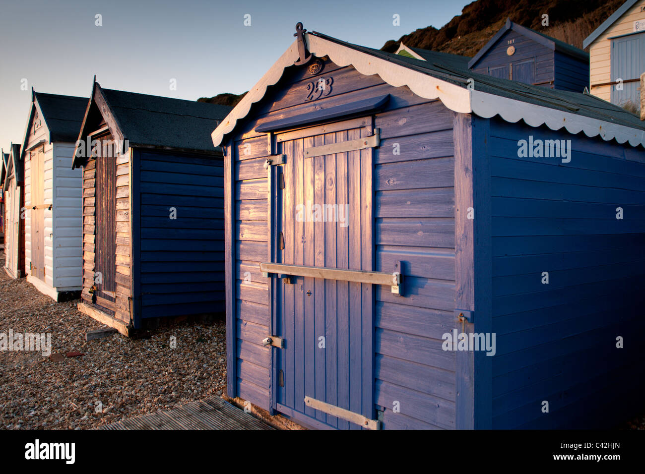 Beach huts at Milford on Sea, Hampshire, UK Stock Photo Alamy