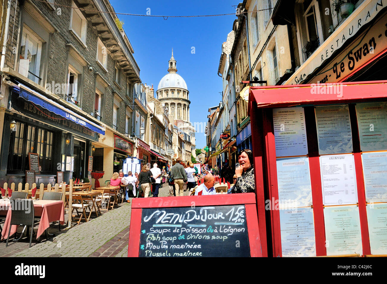 Boulogne old town centre,France Europe Stock Photo
