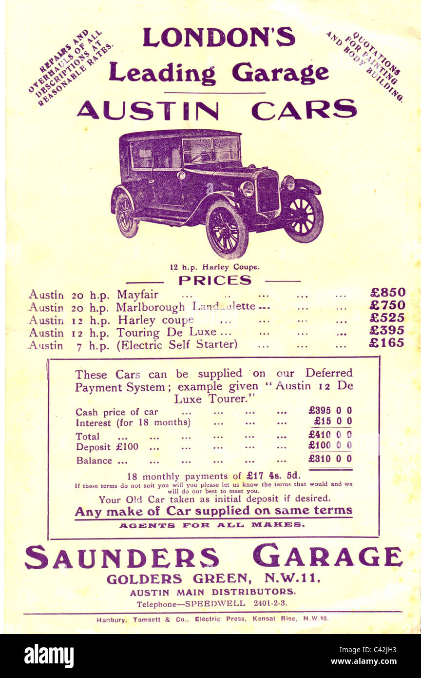 1920s car advertisement hires stock photography and images Alamy