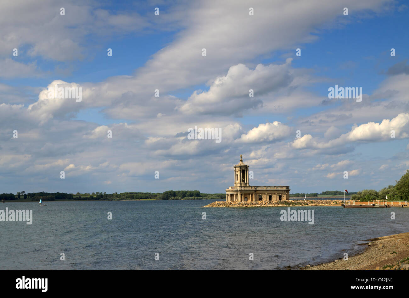 Normanton Church, Rutland Water. St Matthews Church was designed by Thomas Cundy and built in 1826-9. Stock Photo