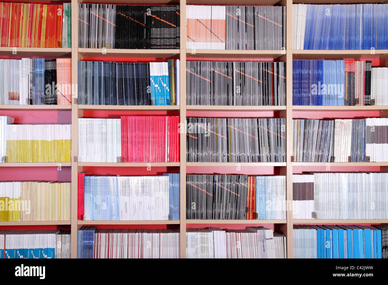 bookcase in the library Stock Photo