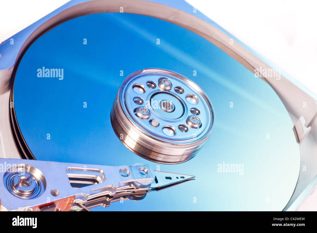 close up of hard disk with abstract reflection Stock Photo