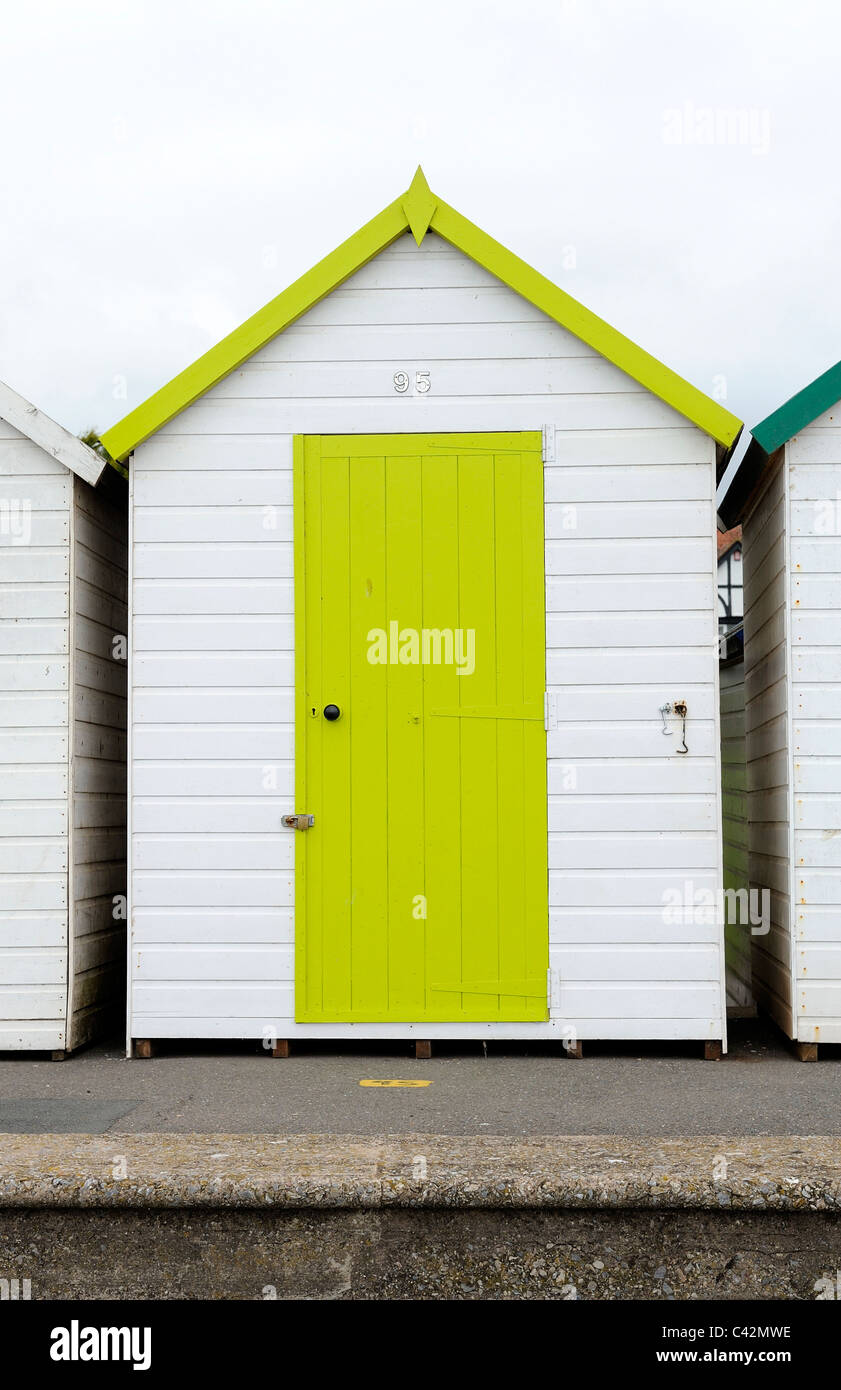 beach huts devon england uk Stock Photo Alamy