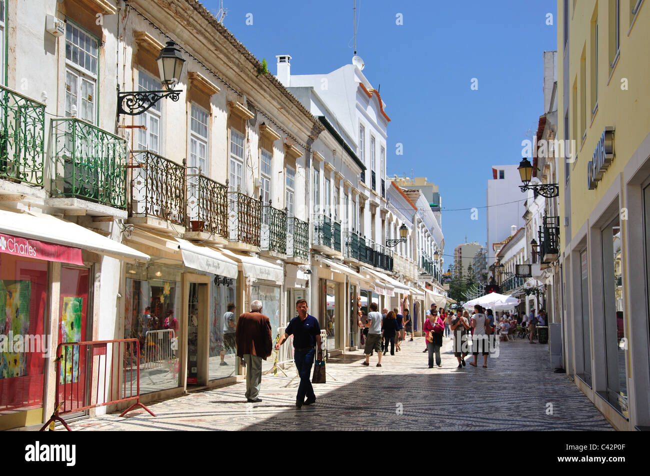 Pedestrianised street, Rua de Santo Antonio, Old Town, Faro, Faro
