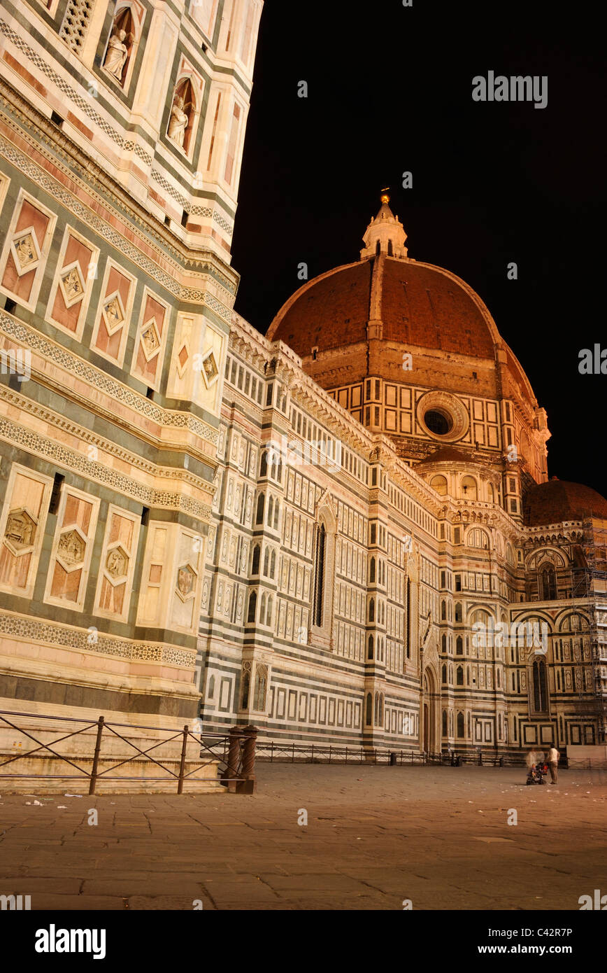 Italy Florence Cathedral, at Night Stock Photo
