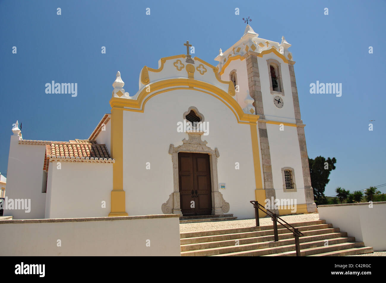 Church of Vila do Bispo, Salema, Algarve Region, Portugal Stock Photo -  Alamy