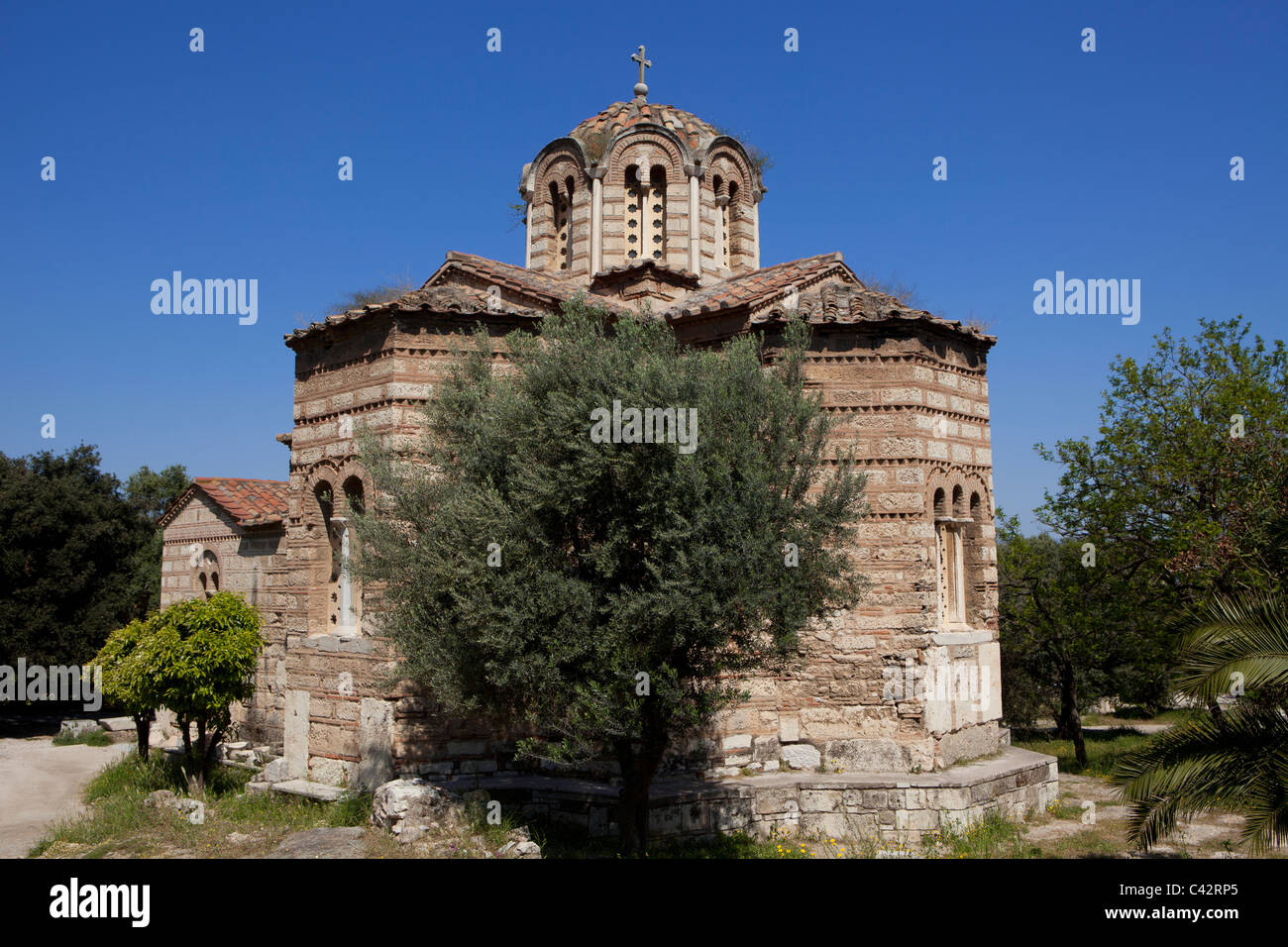 The medieval Church of the Holy Apostles of Solakis at the Agora in Athens, Greece Stock Photo