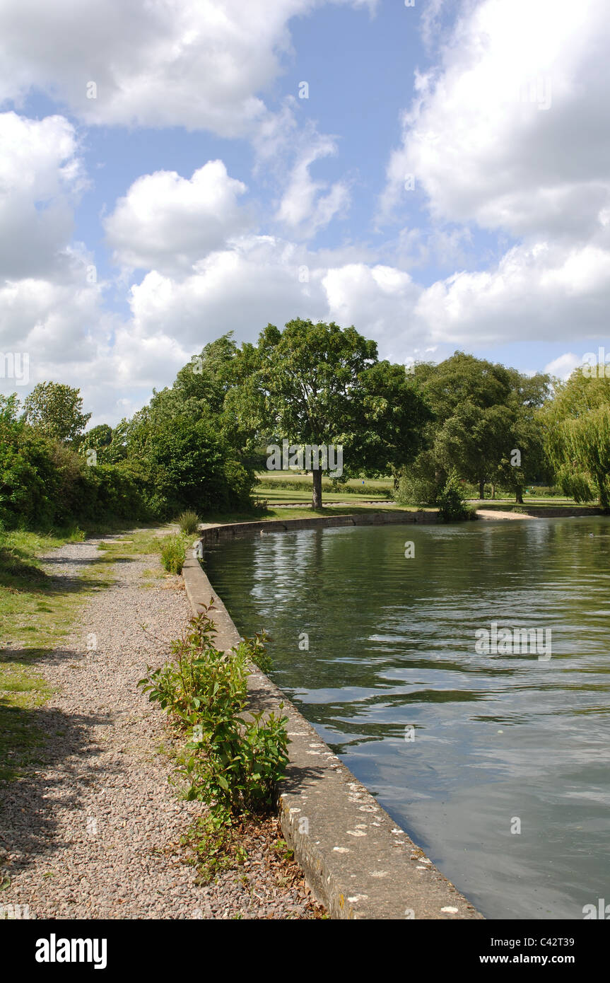 The lake, Wicksteed Park, Kettering, Northamptonshire, England, UK Stock Photo