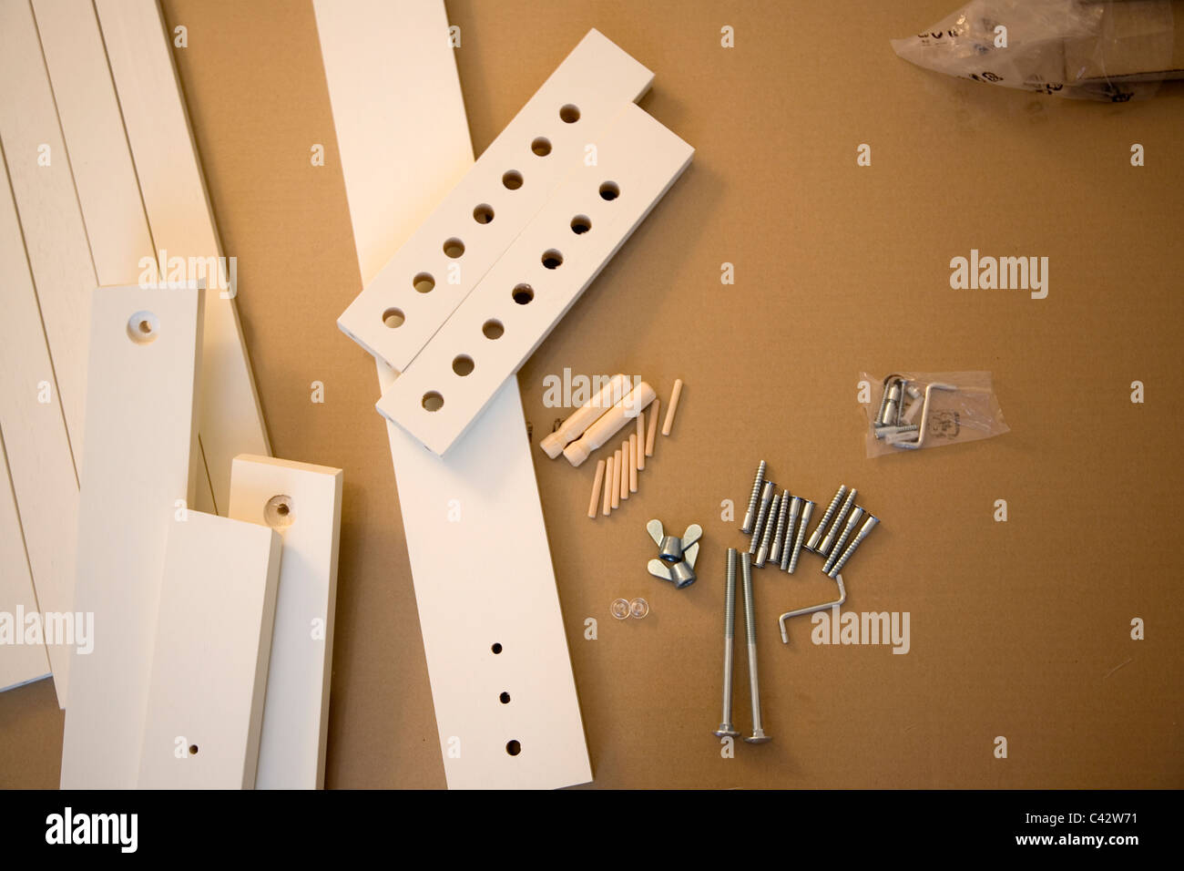 Ikea a Diy table flatpack parts Stock Photo Alamy