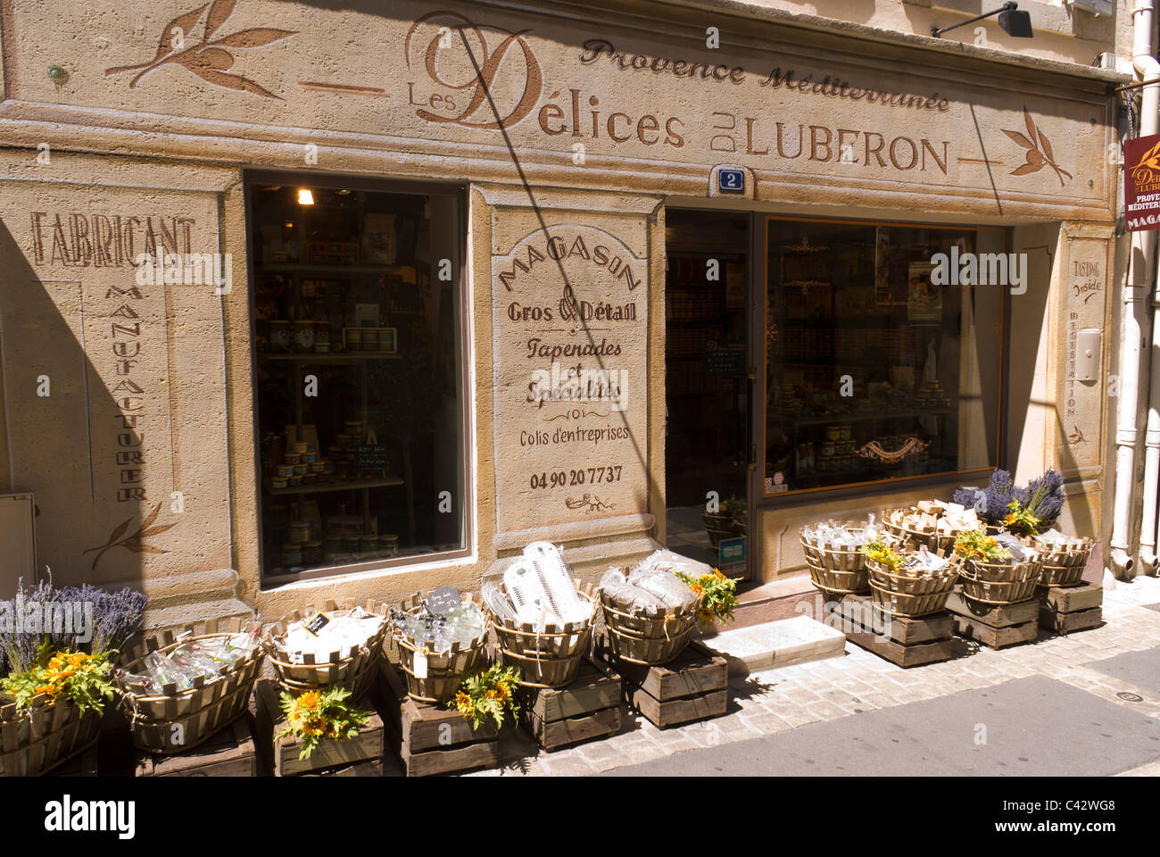 'Les Délices du Luberon', store selling local products in Saint-Rémy-de-Provence, France. Stock Photo