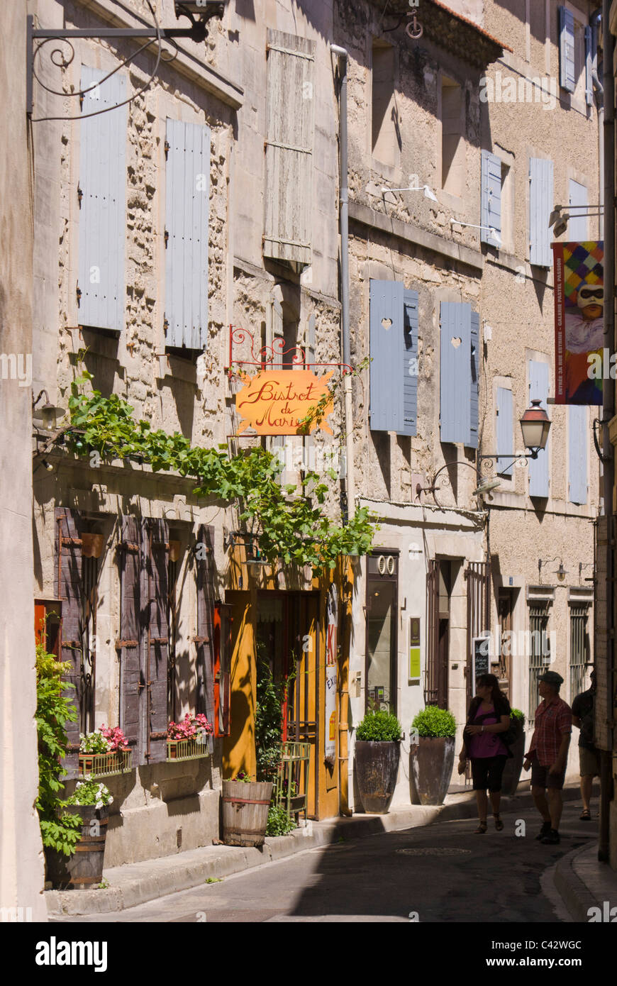 Street in Saint-Rémy-de-Provence, France. Stock Photo