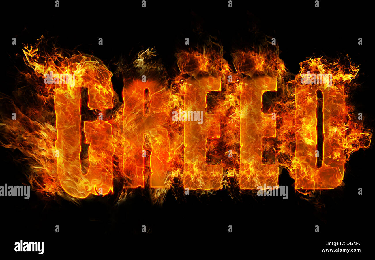the deadly sin GREED Stock Photo