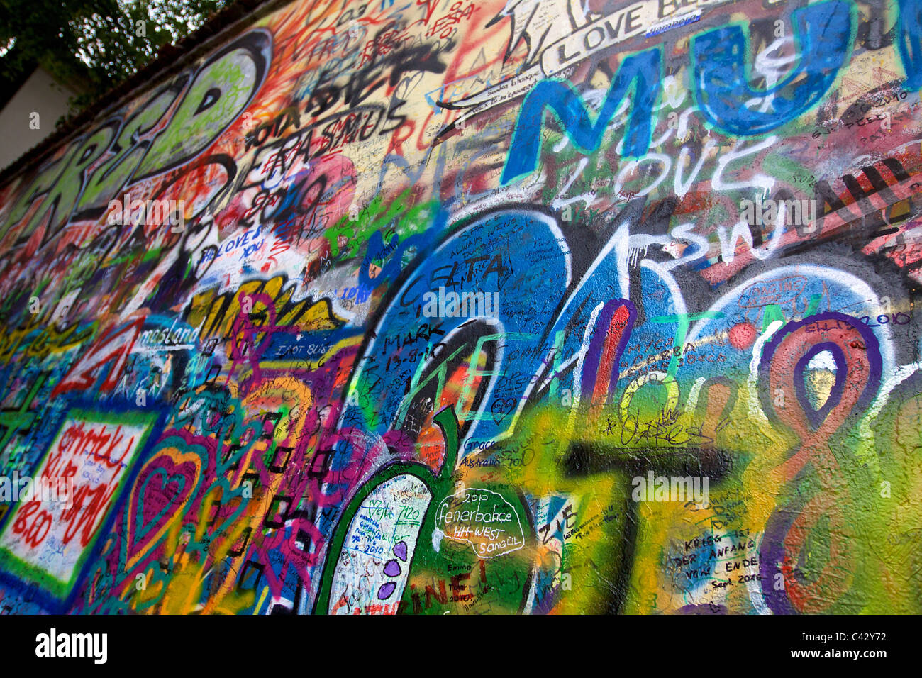 The John Lennon Wall in Prague Stock Photo Alamy