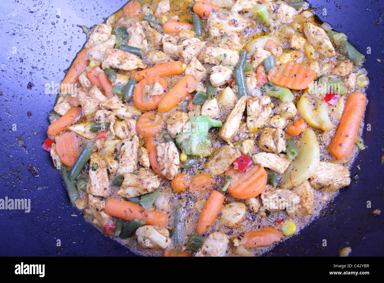 Chinese dish with chicken and vegetables Stock Photo Alamy