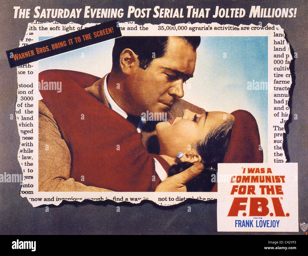 I WAS A COMMUNIST FOR THE F.B.I.  Poster for 1951 Warner Bros film with Frank Lovejoy Stock Photo
