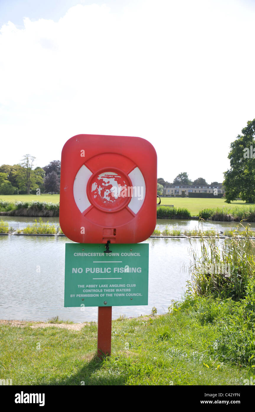 Safety ring in case of drowning in the Abbey grounds park,cirencester