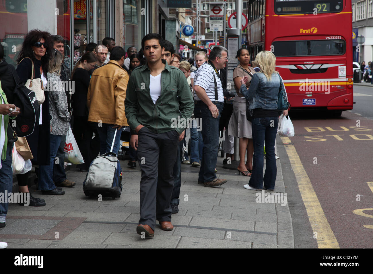 Wembley High Road, a suburb in London with a large ethnic population Stock Photo