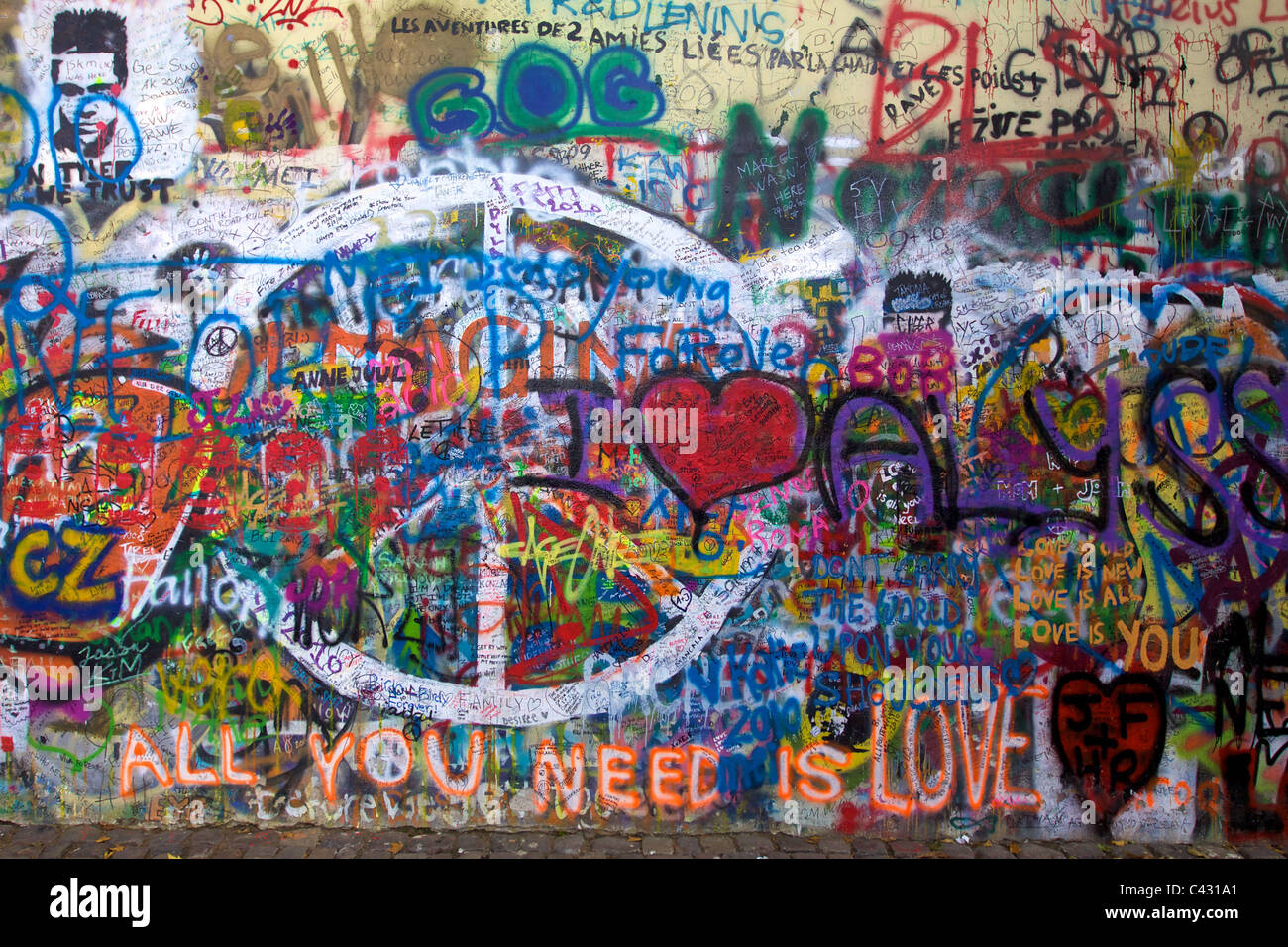 The John Lennon Wall in Prague Stock Photo - Alamy