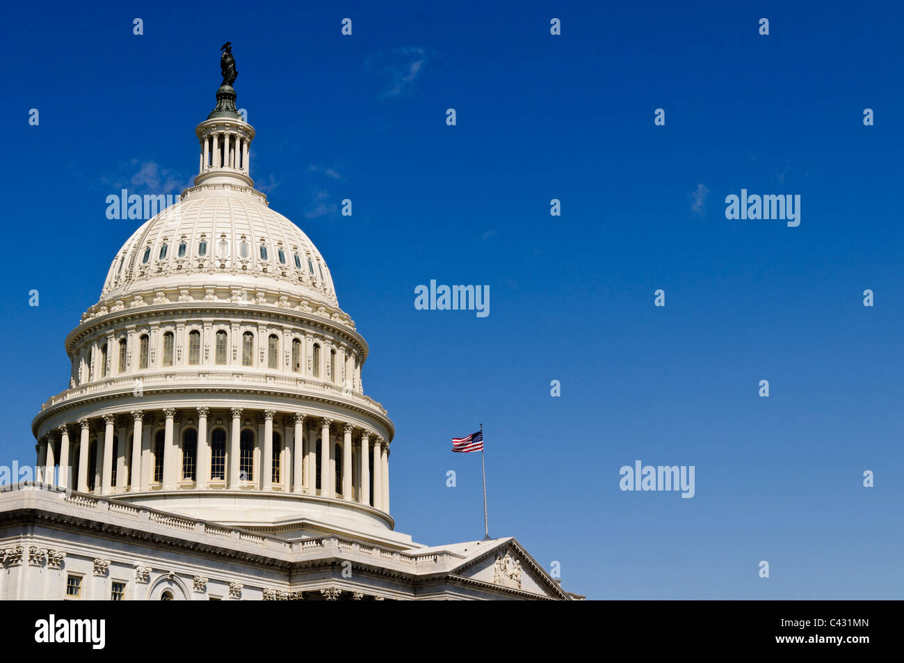 WASHINGTON DC, USA - The US Capitol Building against a clear blue sky in Washington DC. Stock Photo