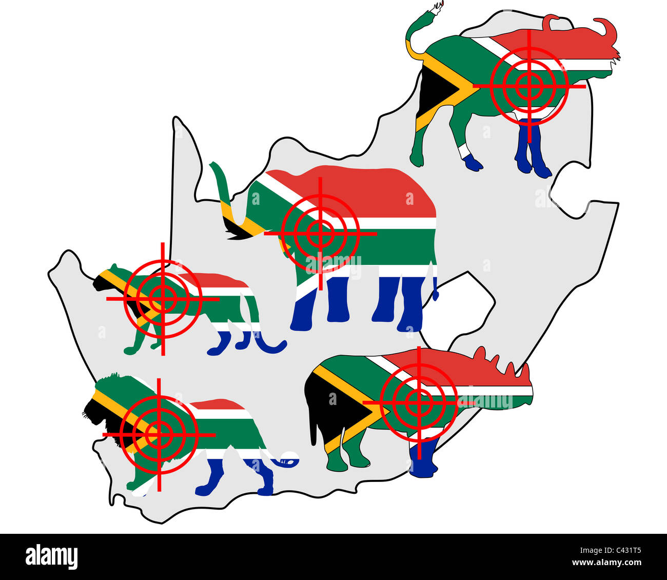 Big Five South Africa cross lines Stock Photo Alamy