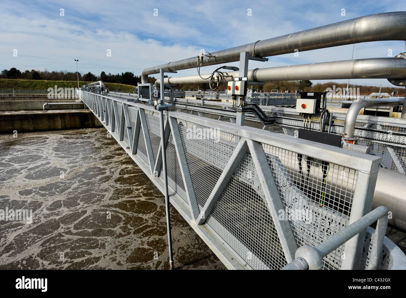 A sewage treatment plant in the South East UK Stock Photo