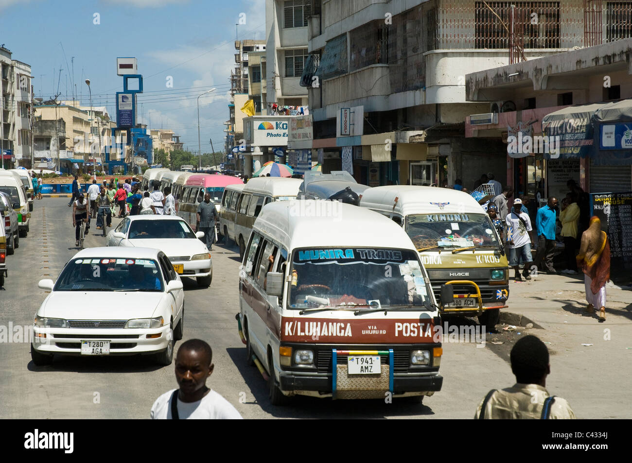 The Dala Dala,  a minibus, is the primary mode of public transportation in Dar es Salaam, Tanzania Stock Photo