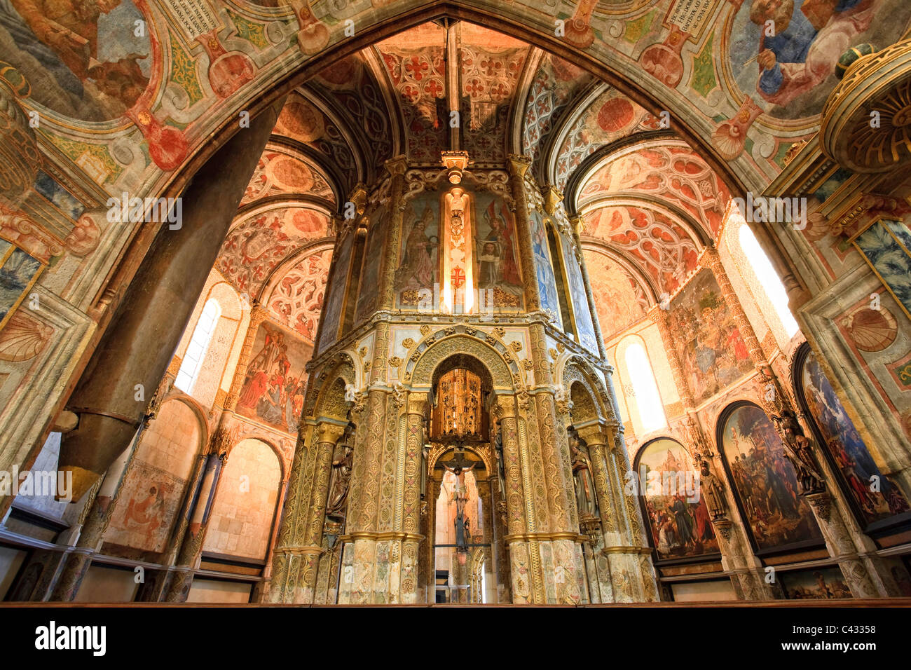 Charola, Main Church, Convento de Cristo (UNESCO world Heritage), Tomar, Ribatejo, Portugal Stock Photo