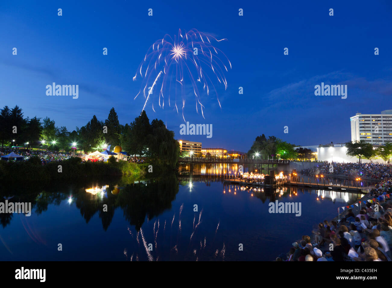 The Royal Fireworks Celebration in Spokane Washington USA Stock Photo
