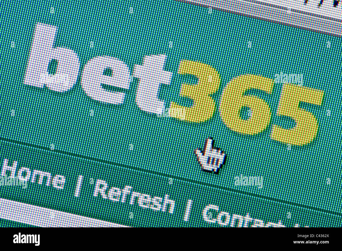 Close up of the Bet365 logo as seen on its website. (Editorial use only: print, TV, e-book and editorial website). Stock Photo
