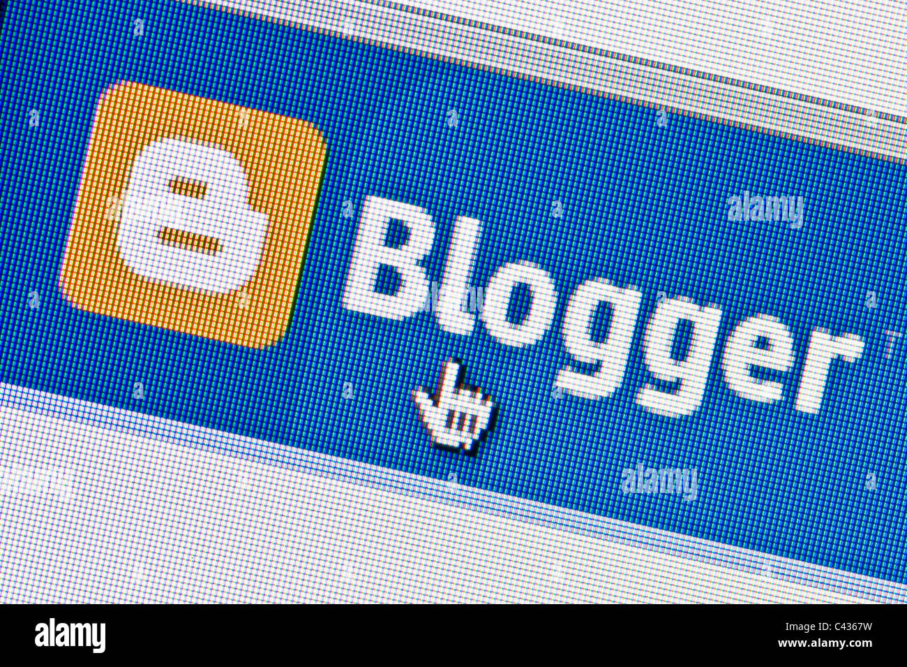 Close up of the Blogger logo as seen on its website. (Editorial use only: print, TV, e-book and editorial website). Stock Photo