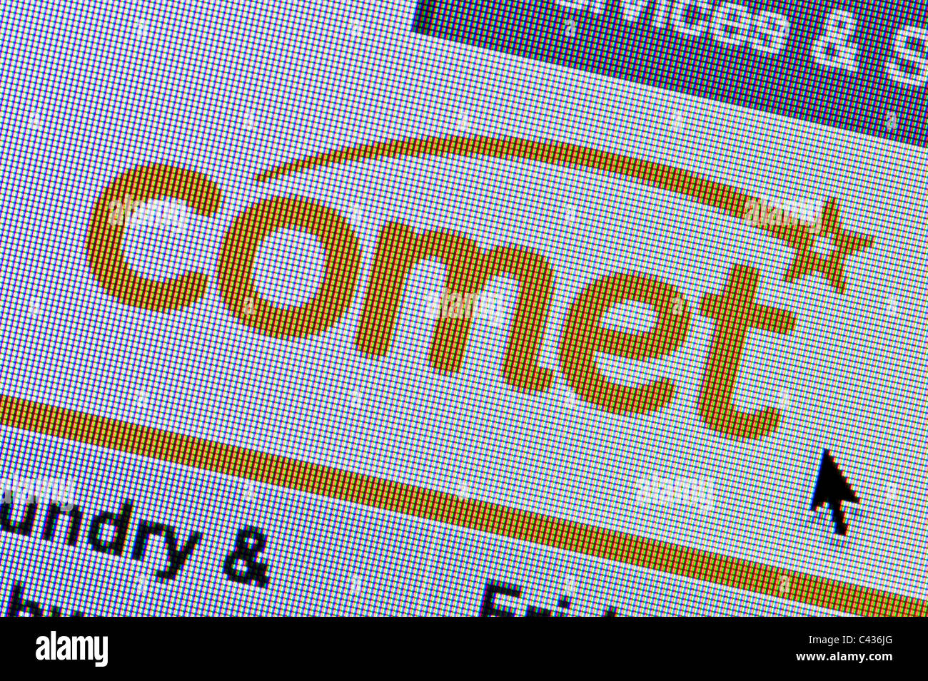 Close up of the Comet logo as seen on its website. (Editorial use only: print, TV, e-book and editorial website). Stock Photo
