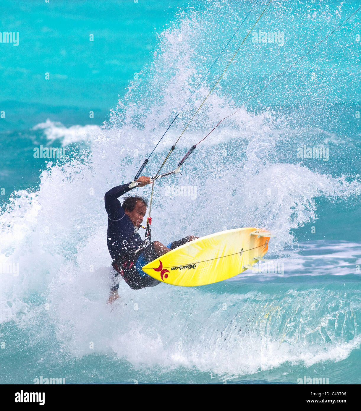 Kitesurfing at Silver Sands, Barbados, Caribbean, West Indies Stock Photo Alamy