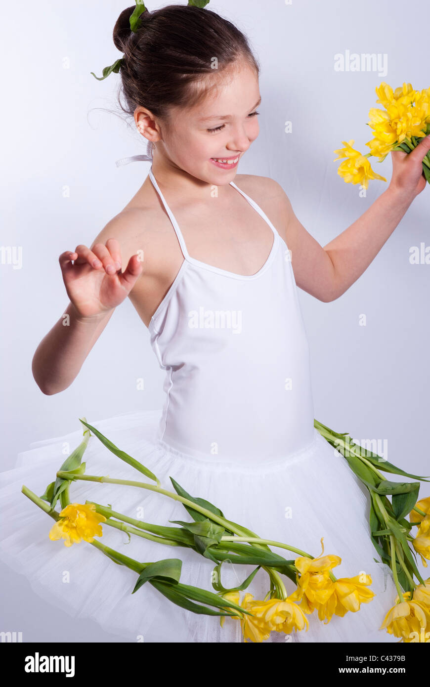 Ballerina with flowers Stock Photo Alamy