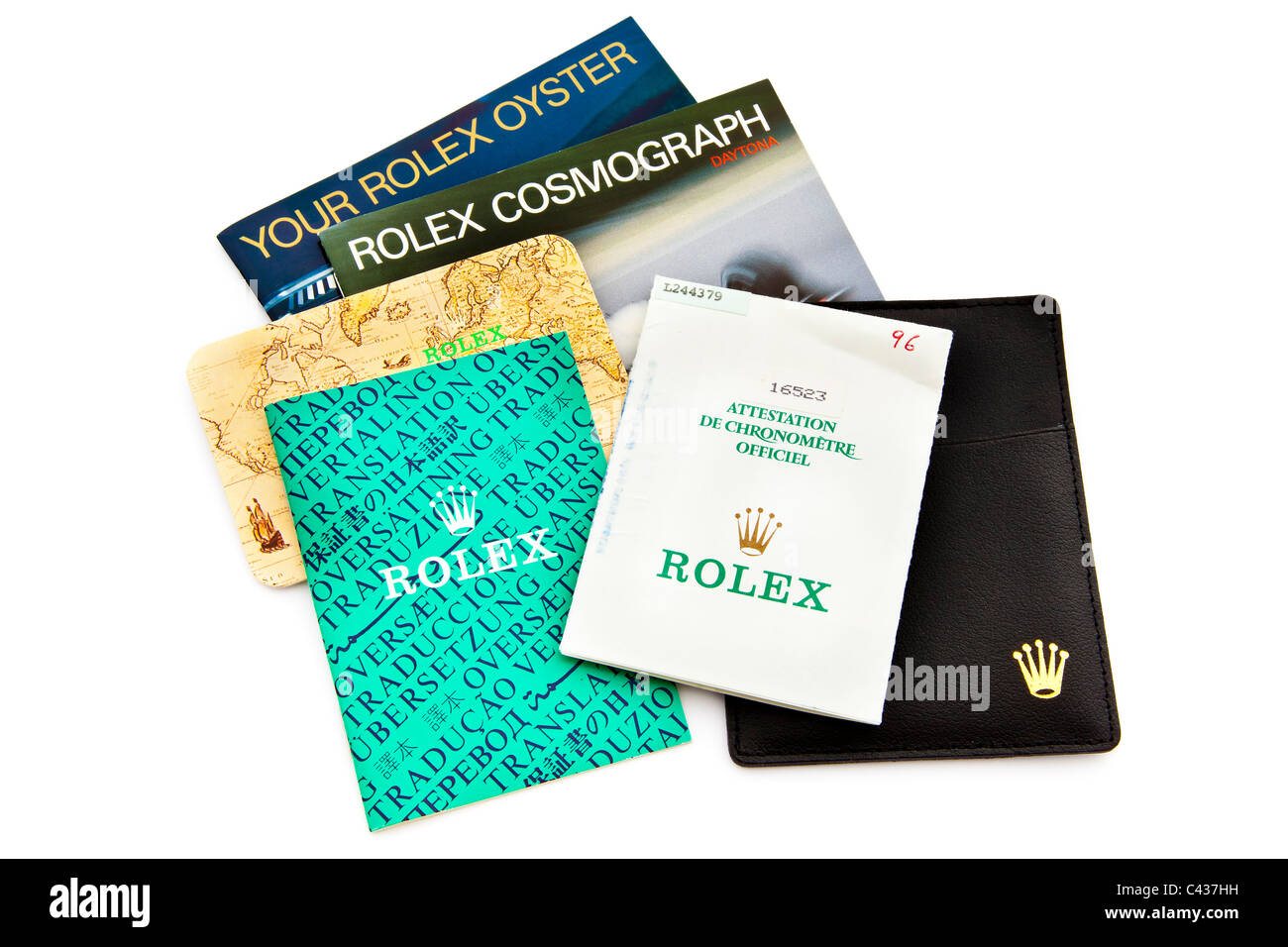 Papers for Rolex Daytona Cosmograph Oyster Perpetual Chronometer wrist watch JMH4905 Stock Photo