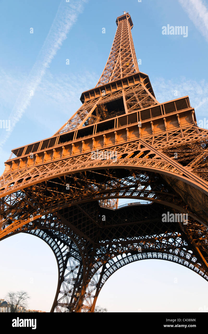 Eiffel Tower up close. Paris, France Stock Photo