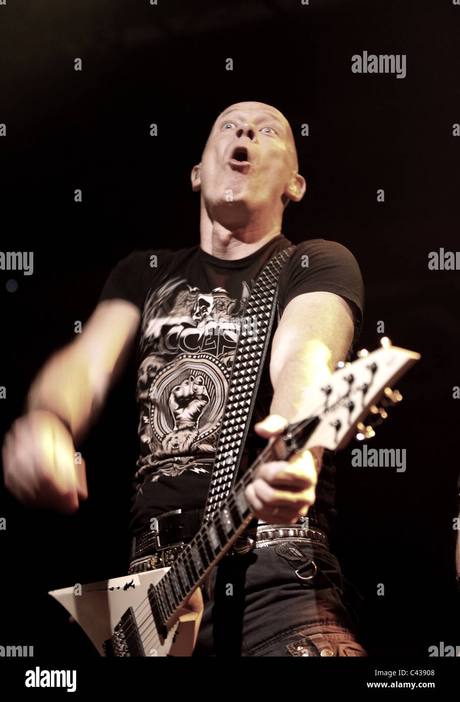 Accept - Concert at Best Buy Theater, New York, April 16, 2011, Mark Tornillo, Herman Frank, Peter Baltes, Wolf Hoffman Stock Photo