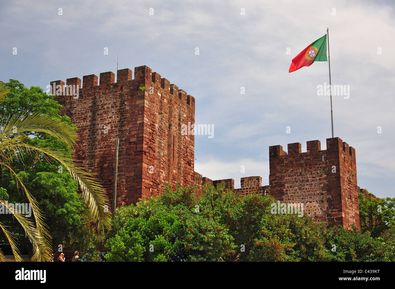 Castle walls, Silves Castle, Silves, Algarve Region, Portugal Stock Photo