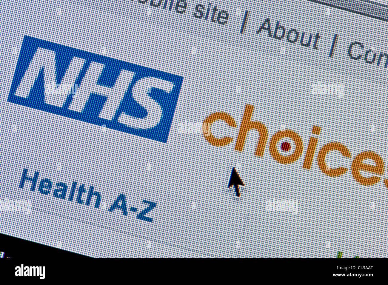 Close up of the NHS Choices logo as seen on its website. (Editorial use only: print, TV, e-book and editorial website). Stock Photo