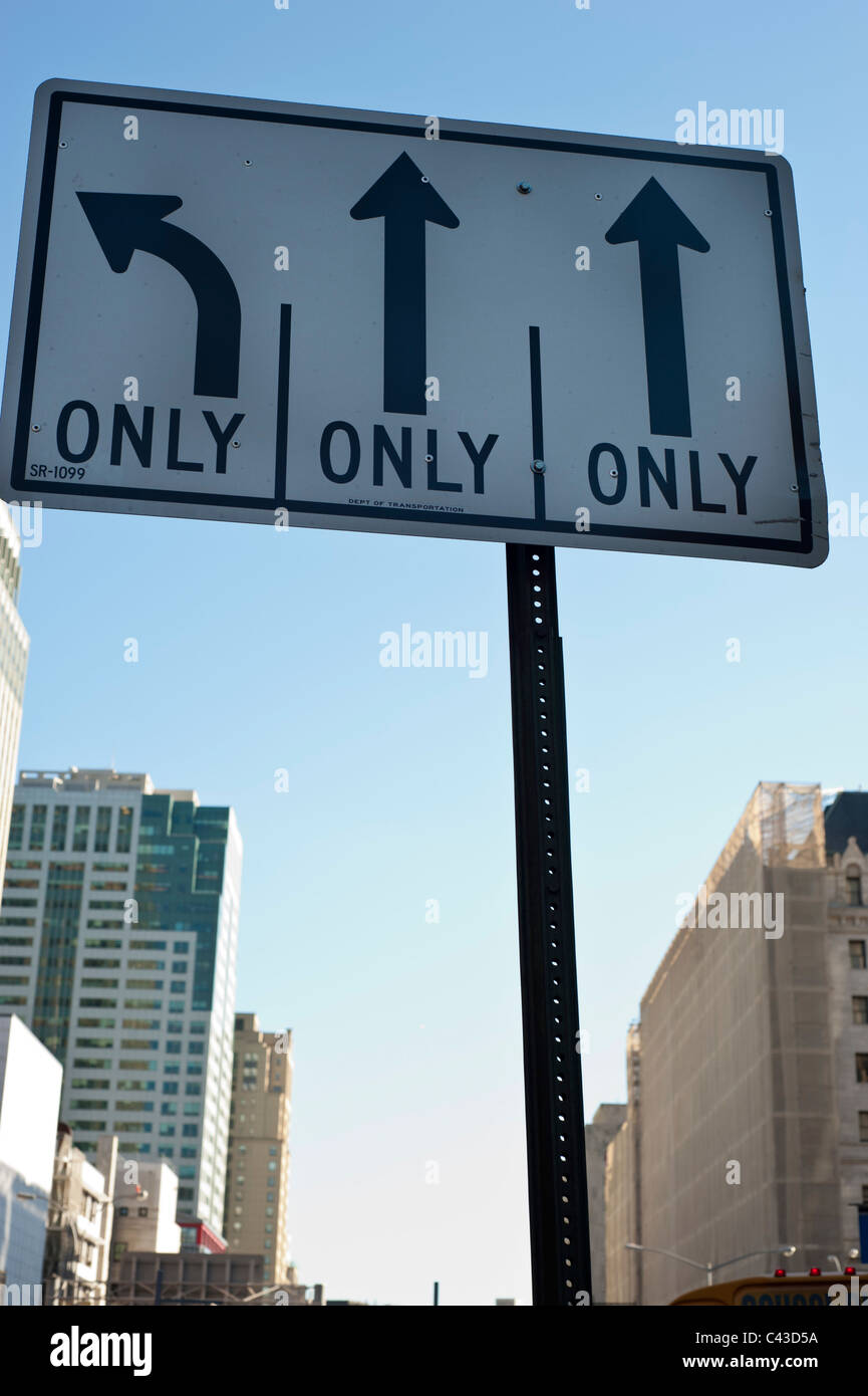 Road sign for directions Stock Photo